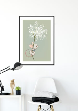 Poster Mouse with dandelion Poster 2