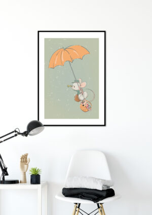 Poster Mouse with umbrella Poster 2