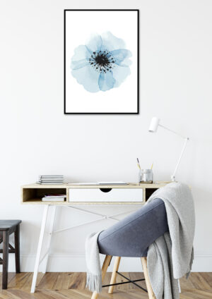 Poster Blue flower watercolor Poster 2