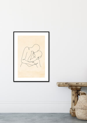 Poster Kissing emotions Lineart Poster 2