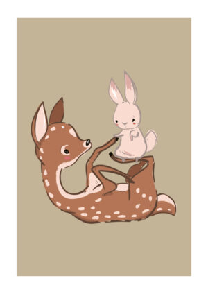 Poster Rabbit and deer Poster 1