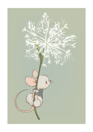 Poster Mouse with dandelion Poster 1