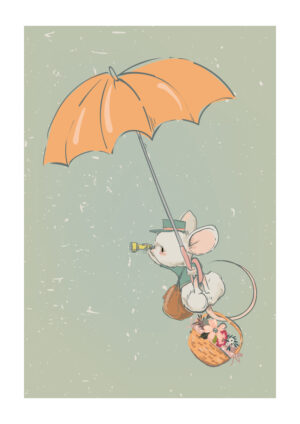 Poster Mouse with umbrella Poster 1