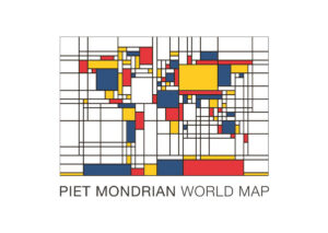 Poster Mondrian World Map Poster 1
