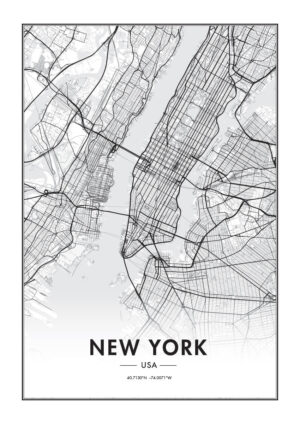 Poster Map of New York Poster 1