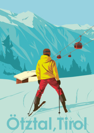 Poster Ötztal Sölden Ski Vintage Poster 1