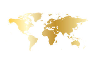 Poster World map Gold Poster 1