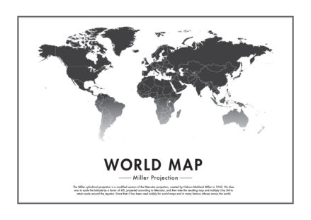 Poster World map Mille Poster 1