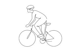 Poster Cyclist Line Art Poster 1