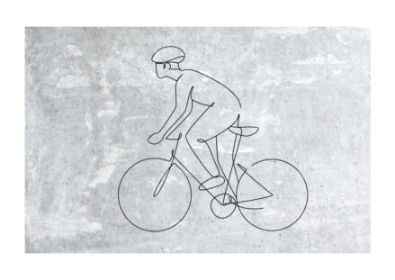 Poster Cyclist in grayscale Line Art Poster 1