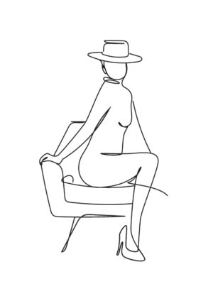 Poster Sitting lady Lineart Poster 1