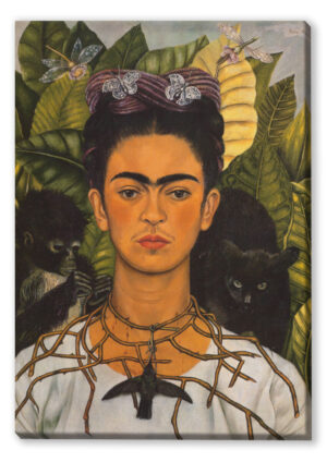 Canvas Frida Kahlo Selfportrait with cat Canvas 1