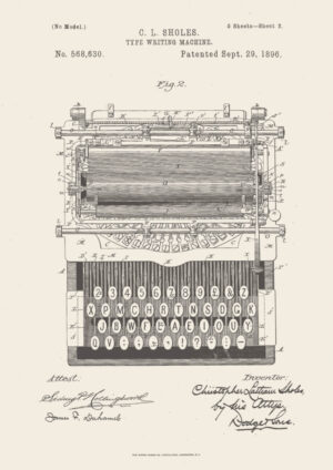 Poster Typewriter patent Poster 1