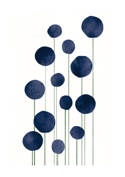 - Kubistika PosterBlue Waterflowers - Kubistika Poster 1