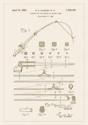 Poster Fishing rod patent Poster 1