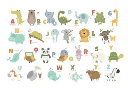 Poster ABC Alphabet English Animals Poster 1