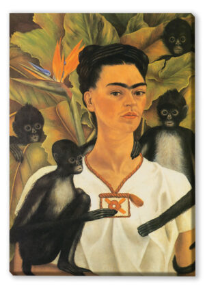 Canvas Frida Kahlo Selfportrait with monkey Canvas 1
