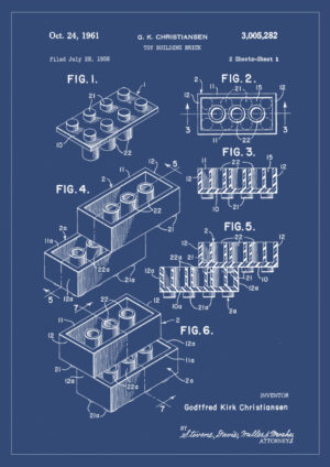 Poster Lego brick patent Poster 1