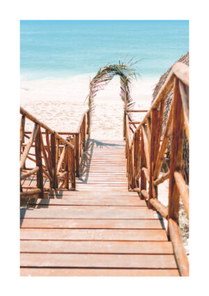 Poster Beach with wooden staircase Poster 1