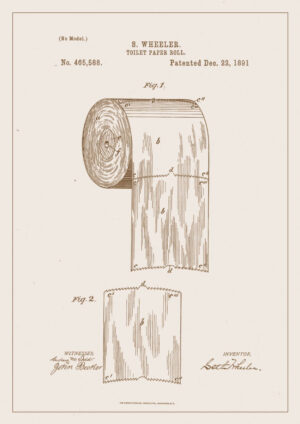 Poster Toilet paper Patent drawing Poster 1