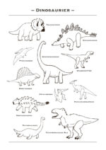 Poster Dinosaurs - Black and White Poster 1
