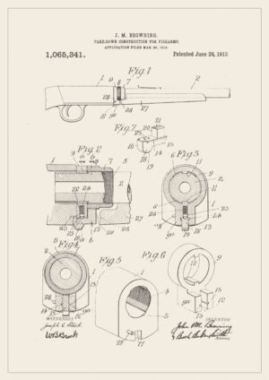 Poster Patent Browning Rifle Poster 1