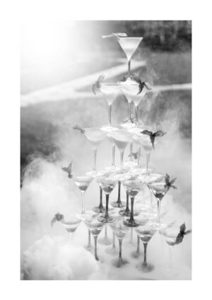 Poster Champagne glasses in pyramid Poster 1