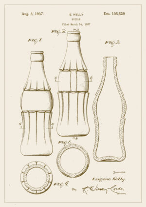 Poster Coca Cola Coke bottle patent Poster 1