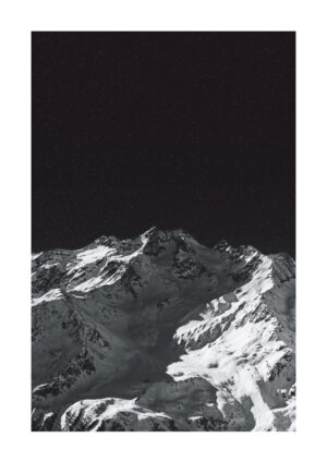 Poster Mountain in black and white Poster 1