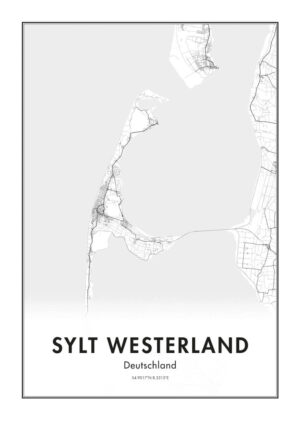 Poster Westerland Sylt Map Poster 1