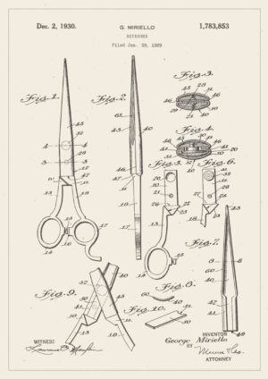 Poster Scissors patent Poster 1