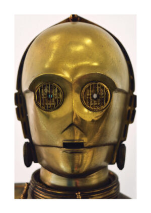 Poster C3PO is a Star Wars-like figure. Poster 1