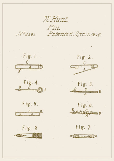 Poster Safety pin patent Poster 1