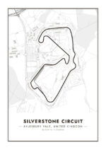 Poster Silverstone Circuit white Poster 1