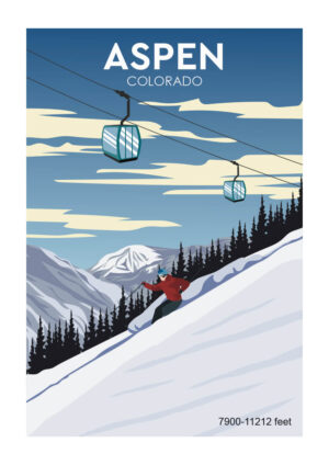 Poster Aspen Colorado Retro ski poster Poster 1