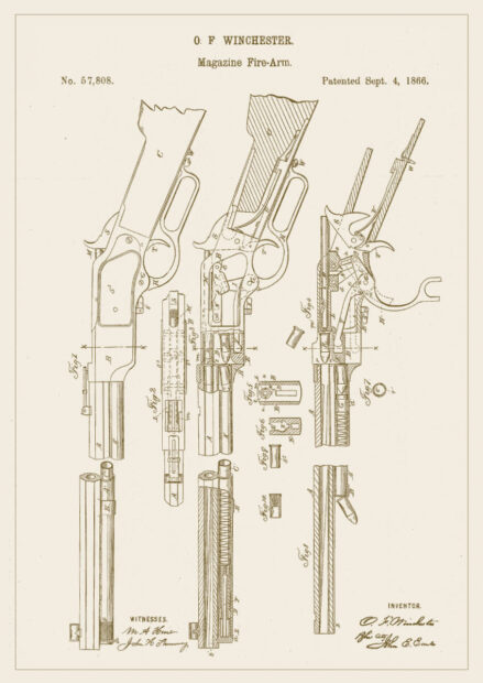 Poster Patent Winchester Rifle Poster 1