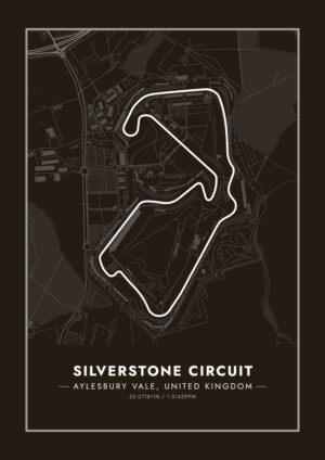 Poster Silverstone Circuit black Poster 1