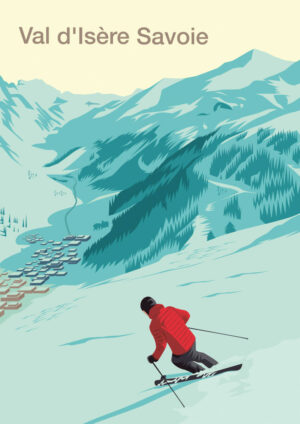 Poster Val d'Isère Ski vintage Poster 1