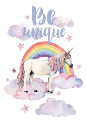 Poster Unicorn at rainbow Poster 1